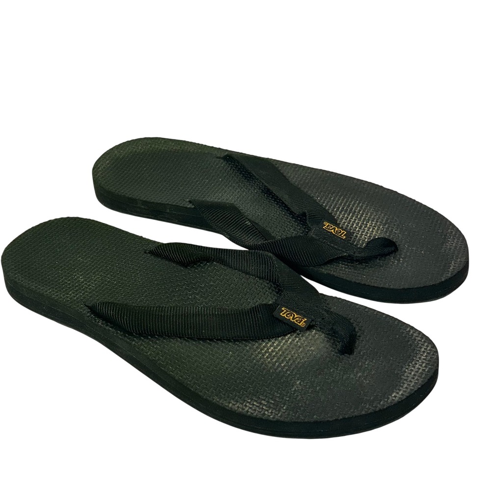 Teva Mush II Womens Black Flip Flop Sandals Size 9 1009038 Casual Beach Thong